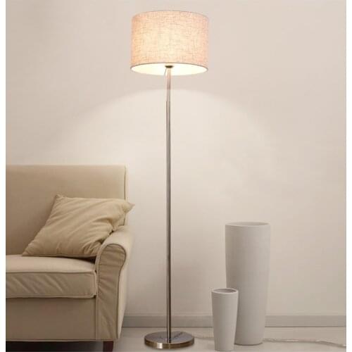 Living room floor lamp fabric shade E27 brushed nickel good quality LED bulbs light for living room bedroom study room