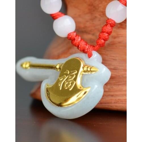 Jade Pendants Necklace Blessing Jade Good Luck Top Quality Pendant Unisex Elegant Necklaces Good Luck Gift