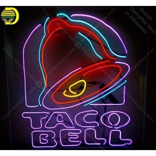 Neon Sign for Taco Bell neon Light Sign illuminated Beer Bar Pub Sign with board glass Tubes Handcrafted Neon signs Fill Gas