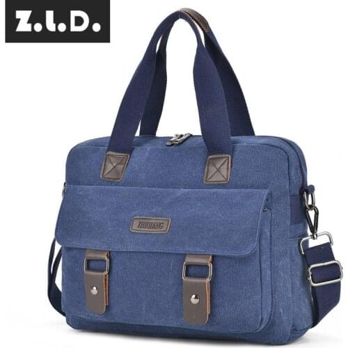 Z.L.D. new handbag fashion 15-inch business computer bag high-end canvas durable shoulder bag large capacity messenger bag bolso