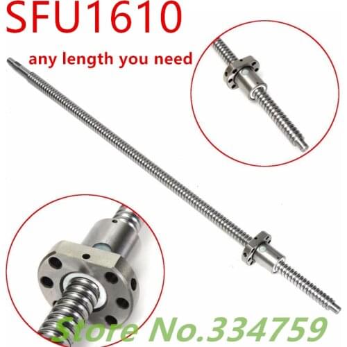 NEW SFU1610 200 250 300 350 400 450 500 550 600 650 700 750 mm 800mm 790mm 330mm with one 1610 flange single ball nut CNC parts