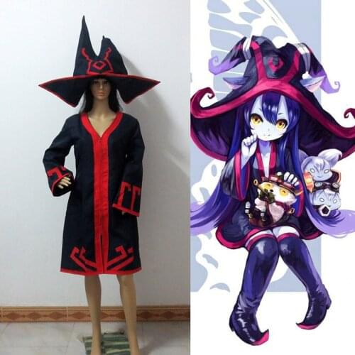 New Arrival LOL Lulu the Fae Sorceress Cosplay Costume Black Dress