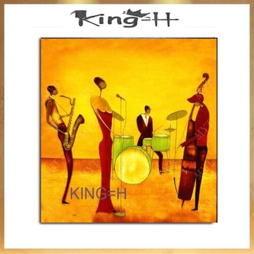 New Design Bands Play Music Oil painting Modern Paintings on Canvas Living Room Wall Pictures Wholesale for Sale Wall Art