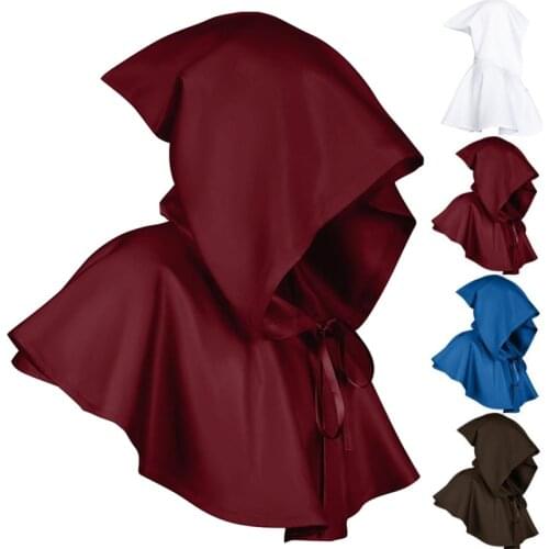 Punk Hooded Cloak Gothic Cosplay Vampire Devil Capes Halloween Party Cosplay Medieval Witch Wizard Grim Reaper Cloak
