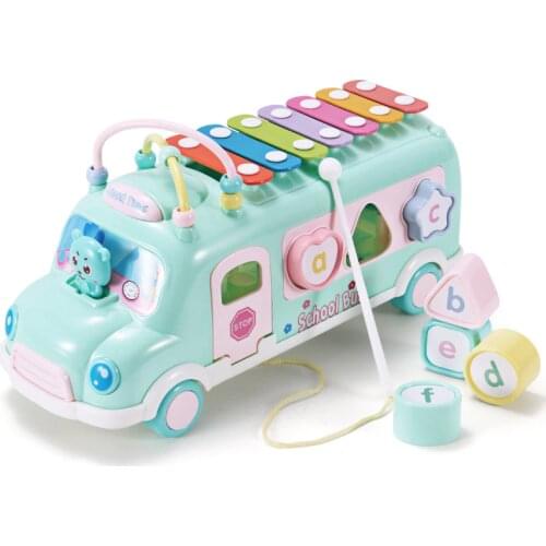 Plastic Xylophone Bus Car Music Percussion Instrument Toy for Children from Kids Education Toddler Mobile Toy for Boys Girls
