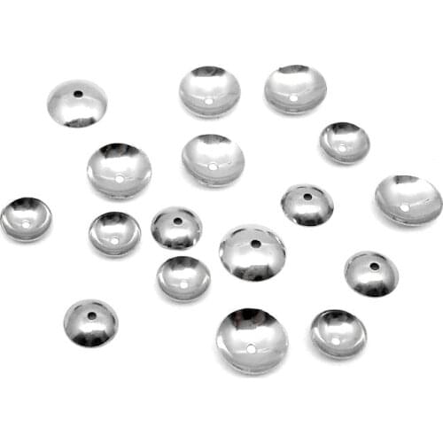 100pcs/Lot Stainless Steel Half Round Bead Cap Silber Tone End Cap Bead Connecot for DIY Jewelry Making 3 4 5 6 8 10MM Pick Size