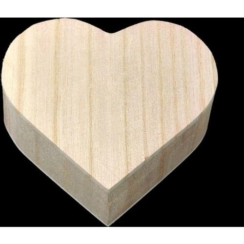 Jewelry Storage Box Wooden Crafts Wood Heart Shape Chic Art Mud Base DIY Storage Cases For Jewelry Container Accessories