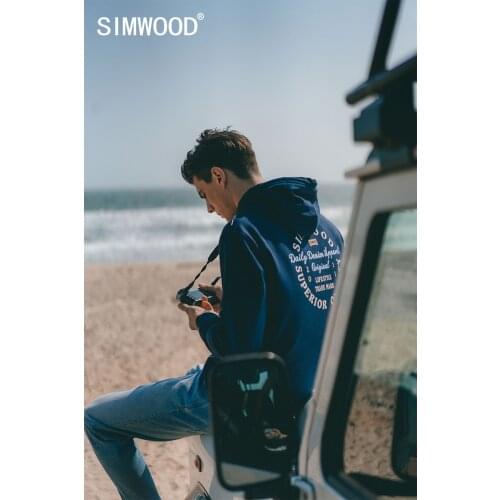 SIMWOOD 2021 Spring New Logo Print 360g Thick Fabric Hoodies Plus Size Fashion Comfortable Sweatshirts Casual Tracksuits