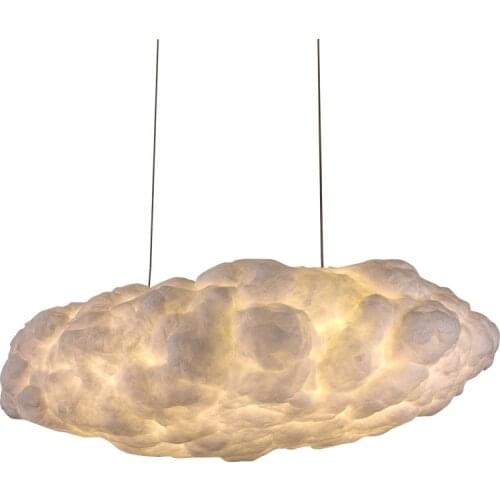 Moderna Nordic Clouds LED Pendant Light Fiber Cotton Lamp Hanglamp Decor Hanging Light Hotel Lobby Restaurant Living Room Bar
