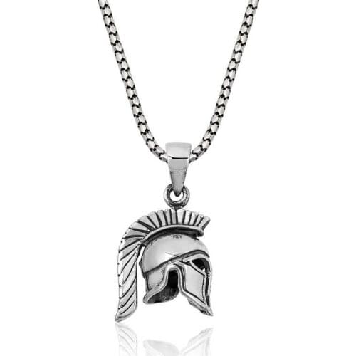 Tevuli 925 Sterling Silver Knight Templar Helmet Necklace