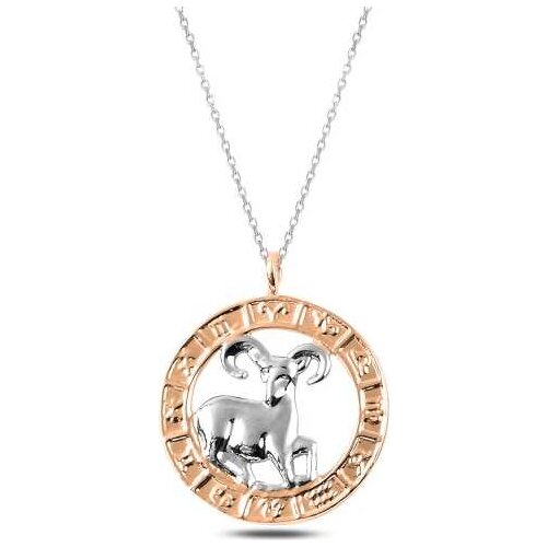 Tevuli 925 Sterling Silver Rose Aries Zodiac Sign Necklace