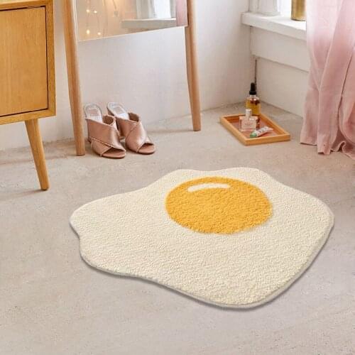 Poached egg thickened absorbent simple bedroom bathroom living room hallway non-slip floor mat toilet small cloud carpetLX123002