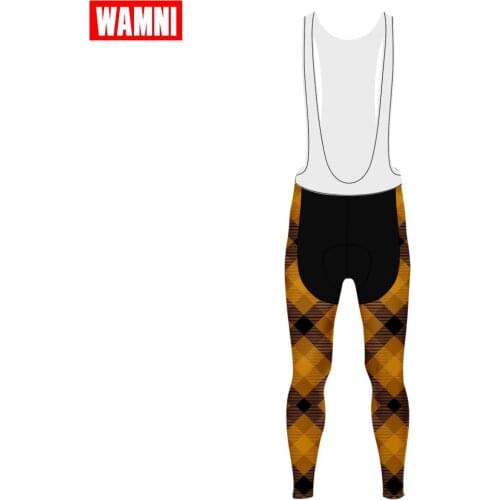 WAMNI Cycling Jersey Pans Bike Team Mountain Bike Male Geometric Lattice ciclismo Wear Bib Pants Cycling Stretch Trousers
