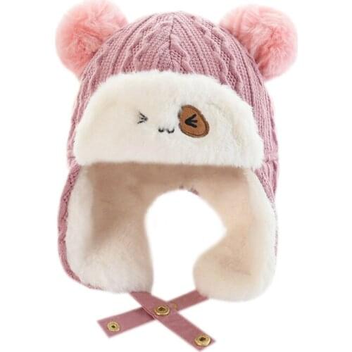 Ins Winter Baby Girls Boys Plus Velvet Warm Hat Thickened Warmth Windproof Earmuffs Lei Feng Cap Kids Accessories New