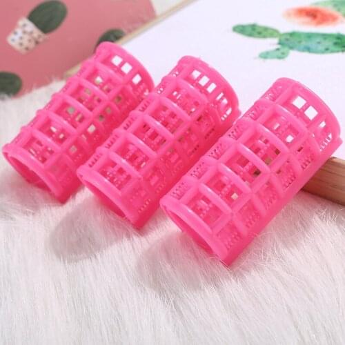 12 Pcs/set Pink Hair Curler Roller Large Grip Clips Curlers Hairdressing DIY Hair Styling Beauty Tools 2.0cm/2.5cm/3.0cm/3.5cm