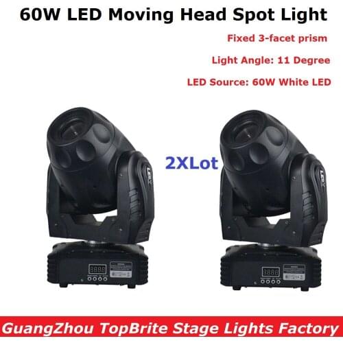 2Pcs/Lot Best Price 60W LED Spot Moving Head Light For Stage Bar Disco Party DMX Stage Light DJ Lights DMX 5/15 Channels