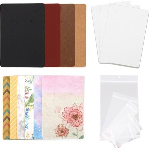 50pcs/lot 6x9cm Display Cards With Packing Bags Paper Cardboard With Plastic Bag Storage Accessories for DIY Jewelry Packaging