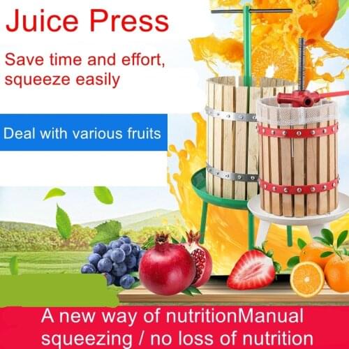 6L barrel grape press fruit and vegetable press household and commercial agricultural manual juicer wood press