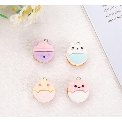 8pcs 19*19mm DIY earring pendant Flatback resin Macaron cake charm Jewelry necklace pendant for earrings diy Keychain parts