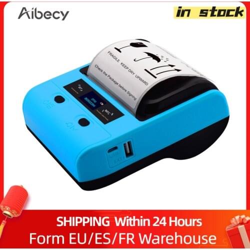 Aibecy DP30 Portable All in One Wireless Thermal Printer 3 Inch 80mm Paper Width for Shipping Label USB BT NFC for Store