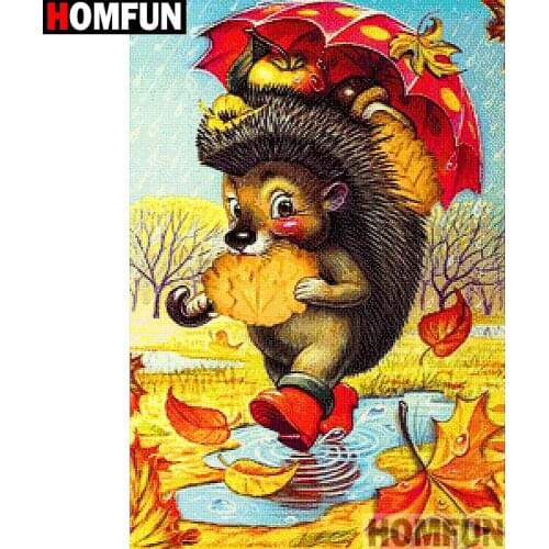 HOMFUN Full Square/Round Drill 5D DIY Diamond Painting "Cartoon hedgehog" 3D Embroidery Cross Stitch 5D Home Decor A13756