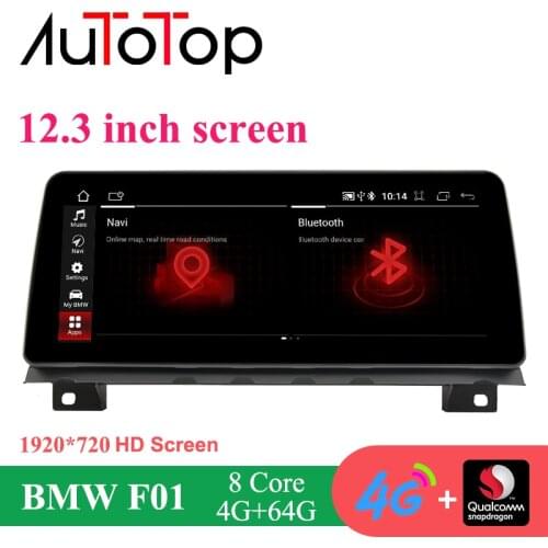 AUTOTOP 12.3" 1920*720P Android 10.0 Car Multmedia Player for BMW 7 Series F01 F02 2009-2015 CIC NBT BT GPS 4G Wireless Carplay
