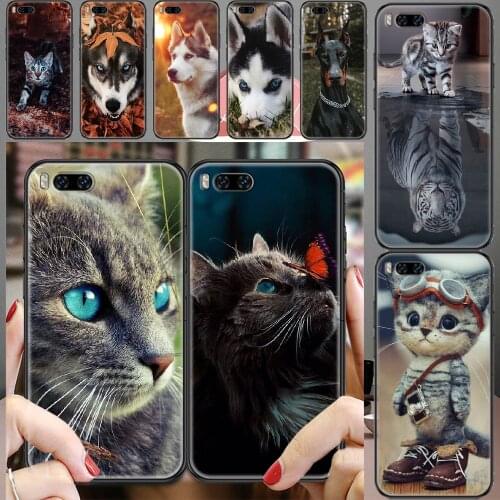 Cat Dog Lovely Cute Animal Phone case For Xiaomi Mi Max Note 3 A2 A3 8 9 9T 10 Lite Pro Ultra black pretty funda trend