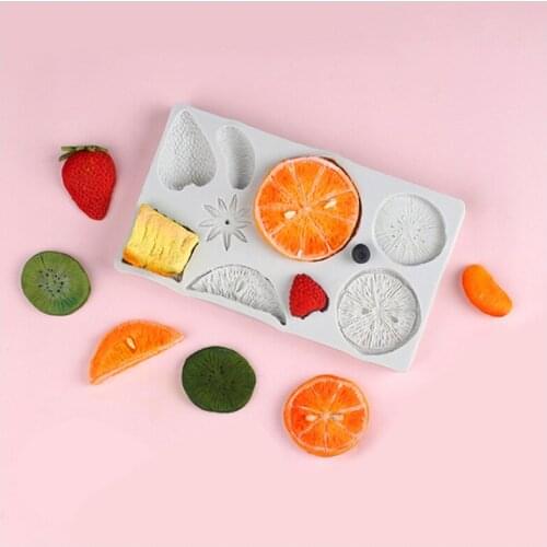 DIY baking tools fondant fruit slice molds aroma plaster cake molds fruit platter silicone molds