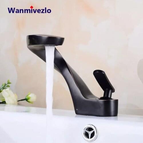 European Black Ancient Basin Faucet American Retro Wash Basin Faucet Bathroom Under Counter Basin Square Faucet