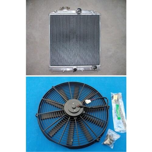 3 ROW Aluminum Radiator + Fan For Honda Civic EK EG B16 B18 32mm pipe Auto AT 1992-2000 1992 1993 1994 1995 1996 1997 1998 1999