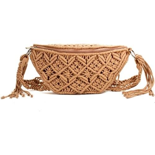 Waist Bag Cotton Woven Outdoor Wallet Summer New Wild Personality Fashion Handbag