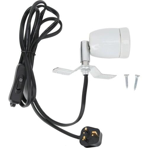 Reptile Lighting Reptile Pet Heating Light Bulb E27 Rotatable Reptile Pet Clip Heat Lamp Bulb Base Socket Holder 300W 110-240V