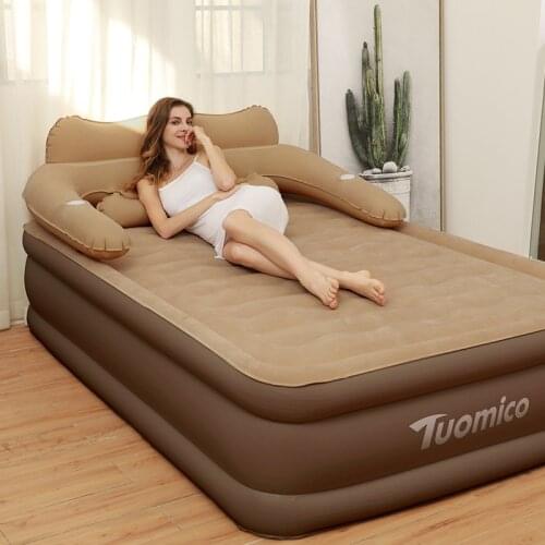 152*203*48CM Double Person Use Comfortable Collapsible Inflatable Camping Bed Inflatable Mattress Air Bed Sleeping Mat