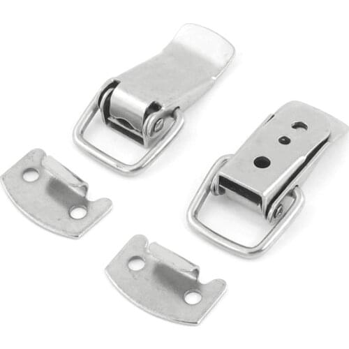 UXCELL Hot Sale 2 Set Metal Box Chest Case Spring Loaded Draw Toggle Latch 38 x 21 x 9.5mm Fit Lock Hole Dia 2.5mm Silver Tone