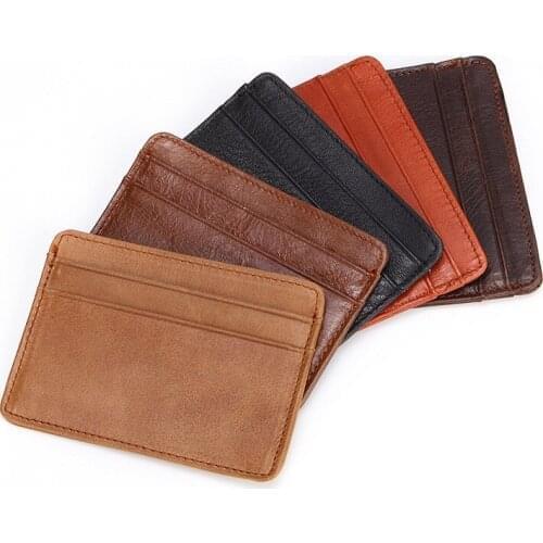 New spot hot sale mens leather wallet oil wax leather multi-card bag retro cowhide coin purse card holder