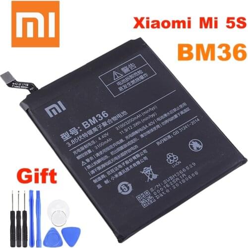 BM36 Xiaomi 100% Orginal Battery For Xiaomi Mi 5S MI5S M5S BM36 High Quality Phone Replacement Batteries 3200mAh