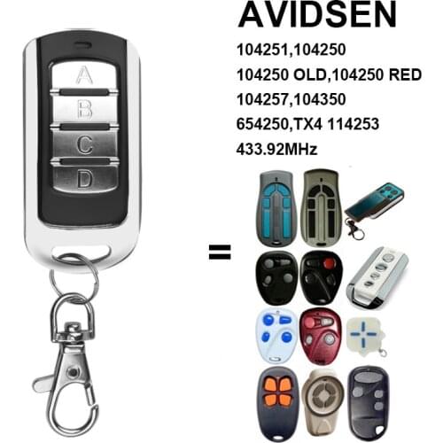 For AVIDSEN 114253 Remote Control garage door opener Compatible AVIDSEN 104250 104251 104250 OLD RED 104257 104350 654250 433MHz