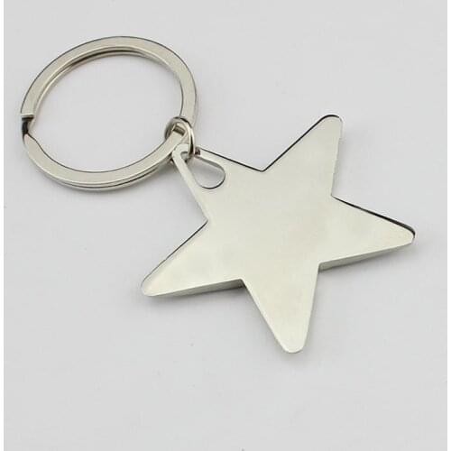 RE 100pcs/Lot Free Shipping Fashion Star Alloy Keychain Car Accessories Bag Charm Pendant Keyring Customized Logo