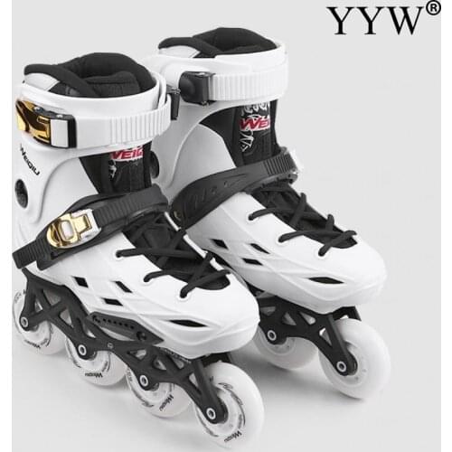 2020 Women Girls Inline Skate Shoes Professional Freestyle Skating Boots Outdoor Roller Skates Patins White Black Color
