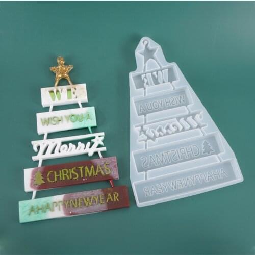 Christmas Tree Decoration Silicone Mold Epoxy Resin Jewelry Mold Resin Casting Pendant Mold Suitable for Diy Crafts