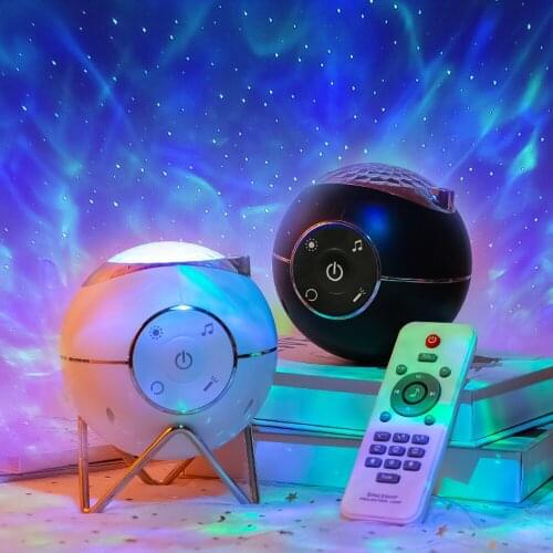 Remote Control Planet LED Music Laser Starry Sky Projection Lamp Rotation Colorful Galaxy Ocean Night Light Rechargeabe