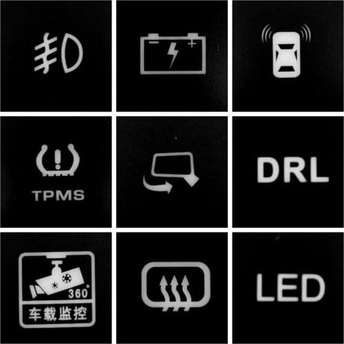 For Mitsubishi Outlander 2013-2020 Front Fog Light LED DRL Heating Up Tail Gate Radar Parking Sensor Switch Button with wire