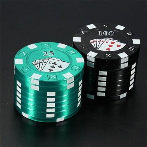 3 Layers Poker Chip Style Herb Herbal Tobacco Grinder Grinders Smoking Pipe Accessories gadget Red/Green/Black