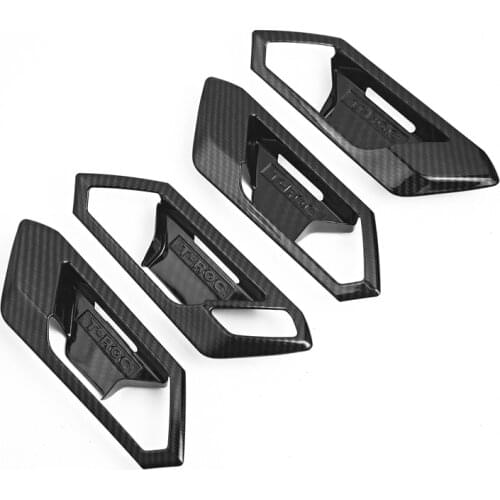 JY Carbon Fiber Style ABS Interior Door Handle Bezel Garnish Trim Car Styling Cover Accessories For VOLKSWAGEN T-ROC 2017-2018