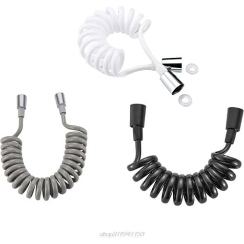 Retractable Spring Hose Flexible Telescopic Shower Hose for Handheld Shower Head Toilet Bidet Sprayer Black/ AG19 21 Dropship