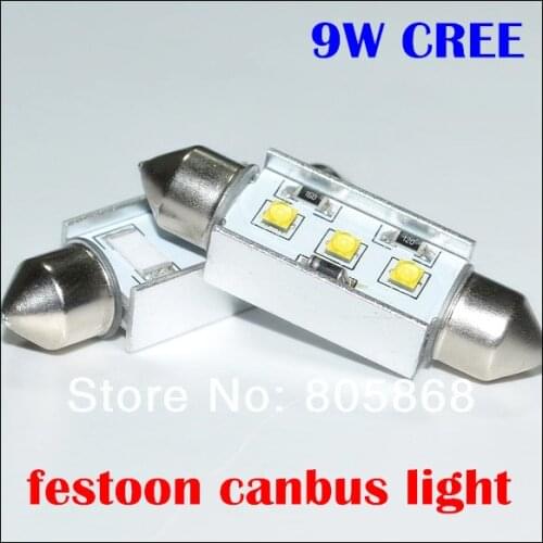 Bright 9W led reading light Cree chips led festoon led 31MM 36MM 39MM 41MM 9w reading light
