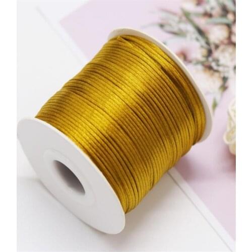 1MM Old Gold Nylon Chinese Satin Silk Knot Cord Rattail Thread Necklace Macrame String Jewelry Findings Beading Rope #563