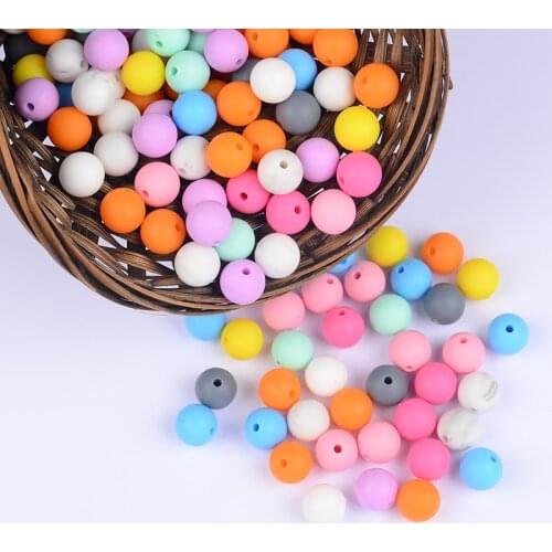 12mm 30Pcs/Lot Baby Teether Safe Food Grade Nursing Chewing Round Silicone Beads Baby Teething Beads for Pacifier Chain