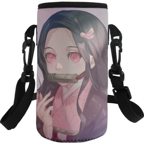 2021 Demon Slayer Printed Neoprene Bottle Pouch Holder Sleeve Sports Water Bottle Case Insulated Bag Carrier for Mug Bottle Cup