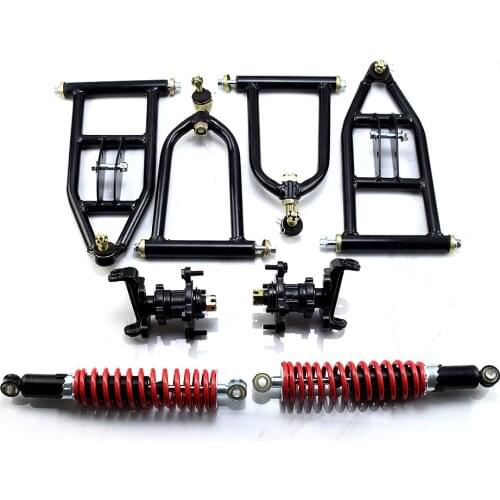 340mm Suspension 250mm Shock Swing A-ArmSteering Knuckle Spindle with Brake Disc 4 STUD Wheel Hub Fit For Buggy ATV Parts 1 set